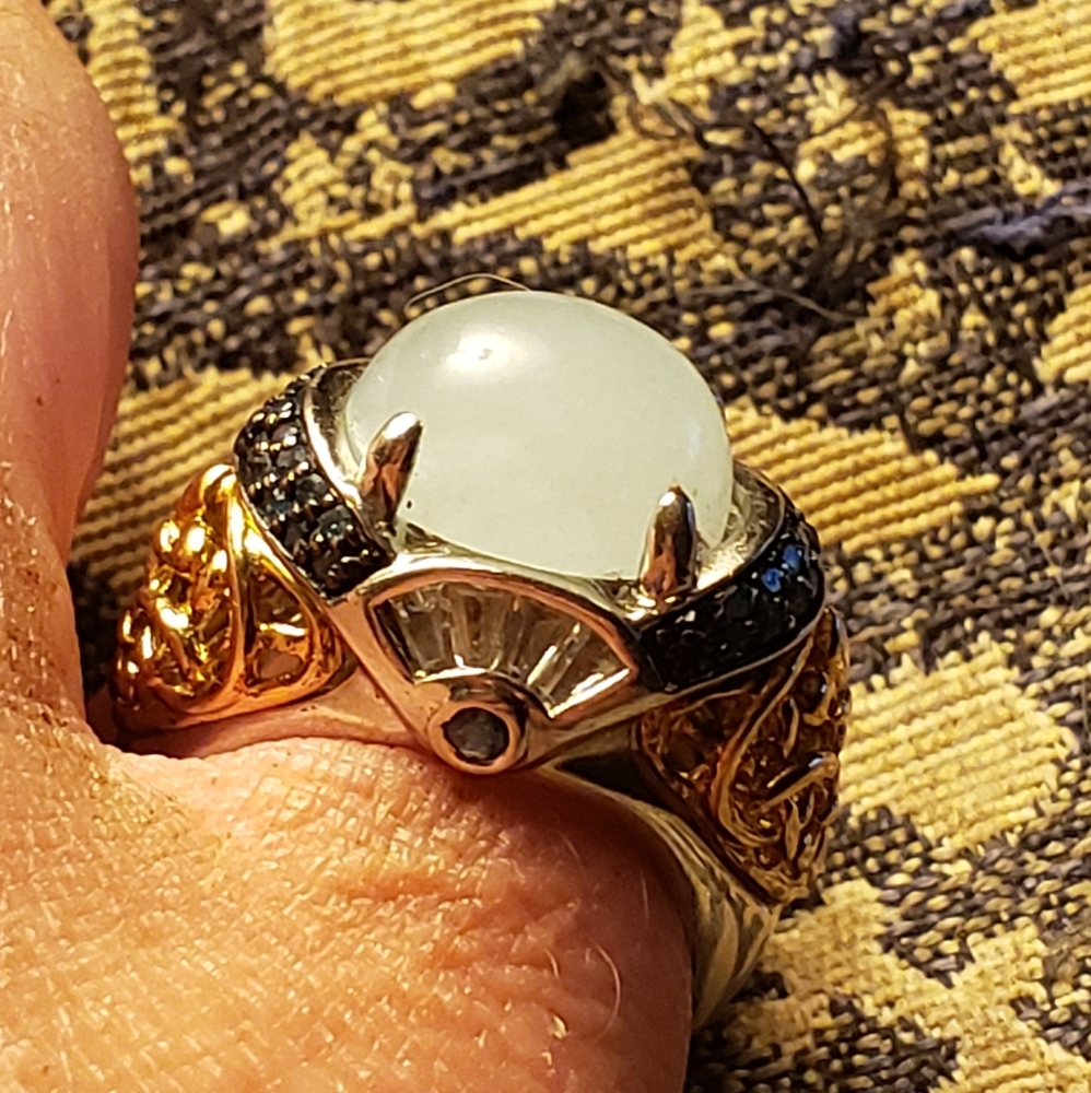 Host Pick Beautiful Victoria Wieck Genuine Milky Aquamarine & blue diamond Ring - Picture 10 of 10